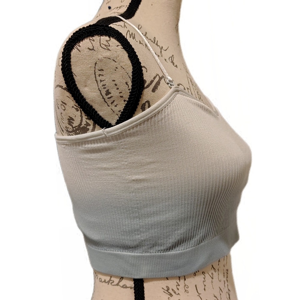 VS Sage Green Omber Bandeau Tube Top L Seamless Ribbed Strapless Beach Sporty - Picture 3 of 6